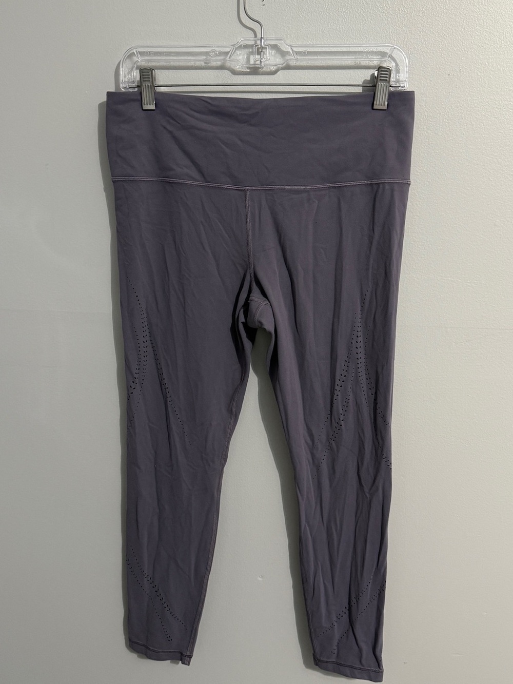 Athleta Leggings Womens Large Elation Lasercut Deep Purple High Rise Buttery